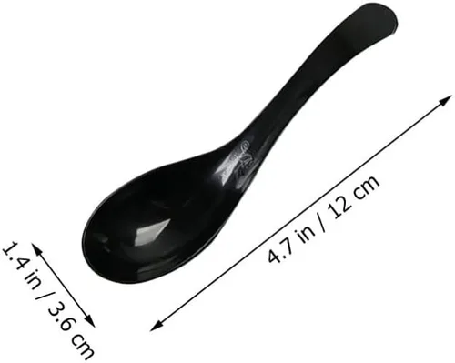 Miniatura 6 de Hemoton Cucharas de sopa desechables para llevar de 9.44 pulgadas, cucharas de sopa asiáticas de plástico resistente para servir sopas de fideos