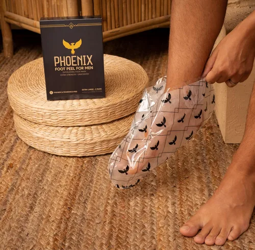 Miniatura 4 de Paquete de 2 Phoenix Foot Peel para hombre, extra grande, extra fuerte, tratamiento exfoliante para pies secos, removedor de callos, sin perfume