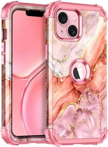 Miniatura 33 de Miqala Funda compatible con iPhone 14 Plus, que brilla en la oscuridad, tres capas, resistente, a prueba de golpes, de plástico duro, funda Amaranto