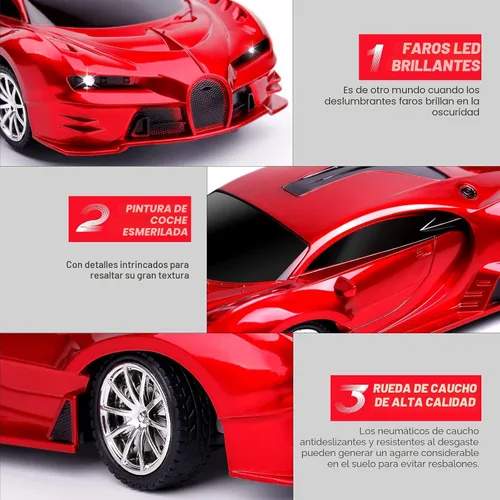 Miniatura 4 de Coche de control remoto recargable de alta velocidad 1/18 RC coches juguetes para niños y niñas, Hobby de carreras de vehículos con faro, regalos