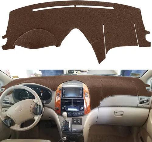 Miniatura 4 de Alfombrilla para salpicadero a medida para Toyota Sienna 2004-2010, protector de tablero de acolchado de alfombra (04-10 Beige) F99 36-38 Beige