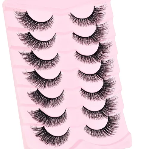 Miniatura 12 de Pestañas naturales de ojo de zorro pestañas postizas de banda transparente, pestañas postizas de ojo de gato, extensiones de pestañas Foxy, 7 pares
