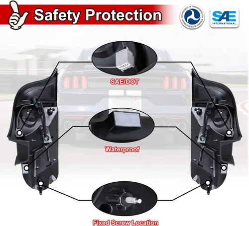 Miniatura 5 de Nixon Offroad Luces traseras secuenciales para Ford Mustang 2015-2023, luces traseras LED, reemplazo de montaje de 1 par