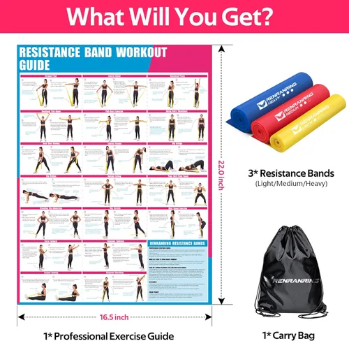 Miniatura 8 de Bandas de resistencia para entrenamiento, bandas de ejercicio para terapia física, estiramiento, recuperación, pilates, rehabilitación