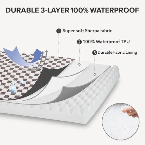 Miniatura 4 de JOEJOY Cama para perros medianos, cama ortopédica grande para perros con funda extraíble lavable, bonita cama moderna de felpa y espuma de memory