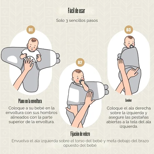 Miniatura 3 de SWEET DOLPHIN Paquete de 3 sacos de dormir envolventes para bebé - Manta envolvente para recién nacido con algodón suave - Envoltura ergonómica