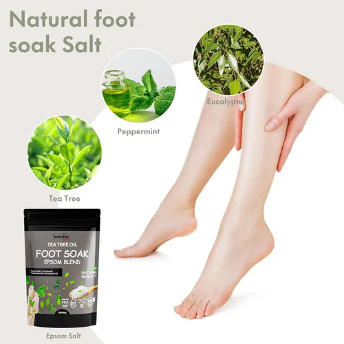 Miniatura 2 de Beinilai Baño de pies plegable para spa con calor, burbujas, rodillos de masaje, baño de pies de aceite de Tea Tree con sal Epsom, lima de pies