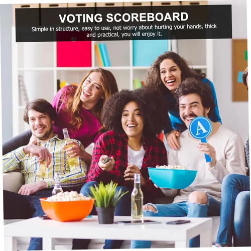 Miniatura 6 de NUOBESTY 4 unids Respuesta paleta de borrado en seco marcador de espuma marcador de votación ABCD tablero de paletas individuales borrables tablas