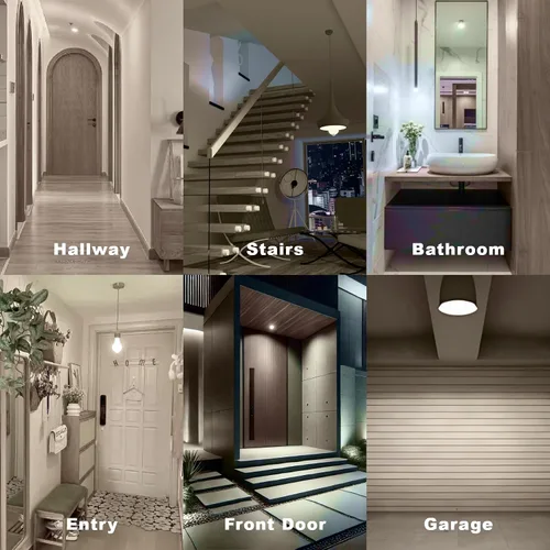 Miniatura 9 de ORALUCE Bombillas con sensor de movimiento para interiores y exteriores, equivalente a 60 vatios, A19 E26 9 W, bombilla LED activada por movimiento