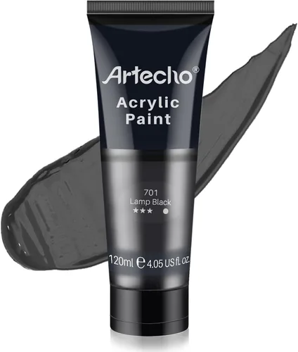 Miniatura 39 de Artecho - Pintura acrílica blanco titanio (120 ml / 4.05 oz), tubos de pintura para manualidades artísticas sobre lienzo, piedra, roca, madera