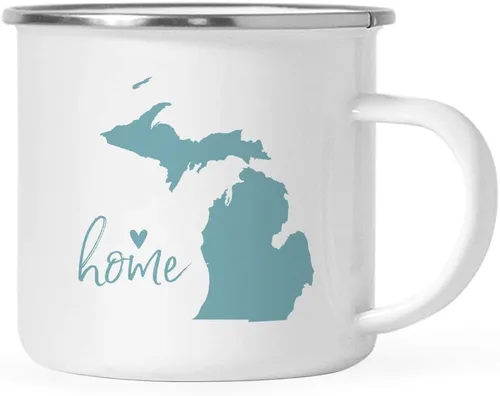 Miniatura 7 de Andaz Press Taza de café de acero inoxidable del estado de EE. UU., diseño de corazón Aqua Home, Florida, paquete de 1, taza de campamento de metal