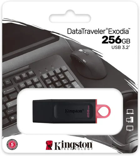 Miniatura 3 de Kingston DataTraveler Exodia 256GB USB 3.2 Flash Drive DTX/256GB, Negro