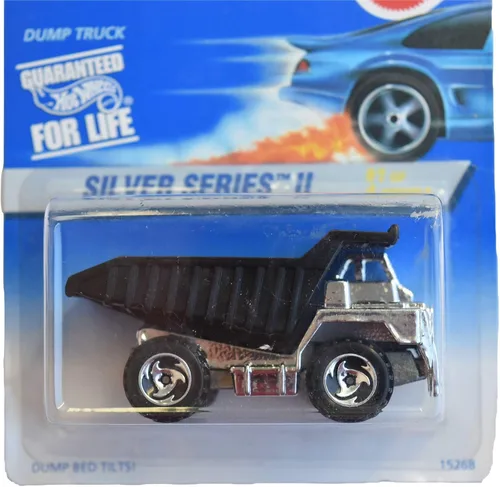 Miniatura 2 de Hot Wheels Escala 1:64 Silver Series II #1 de 4 modelos, plata/negro ruedas de afeitar para camión volquete