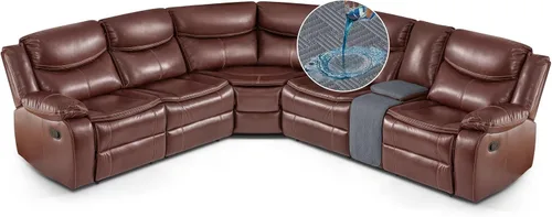 Miniatura 10 de KinCam Fundas impermeables para sofá modular reclinable, fundas de sofá reclinable de gran tamaño para sofá en forma de L, funda de sofá Chocolate