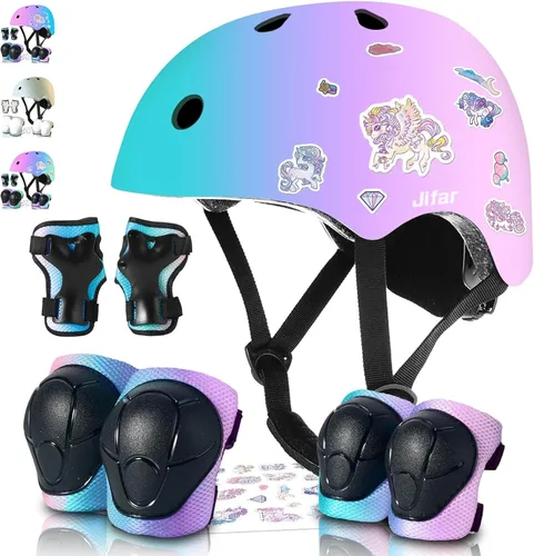 Miniatura 11 de Kids Bike Helmet and Pad Set for Girls Boys Ages 2-3-5-8-14, Adjustable Toddler Youth Helmet with Knee & Elbow Pads for Bicycle, Skating, Scooter