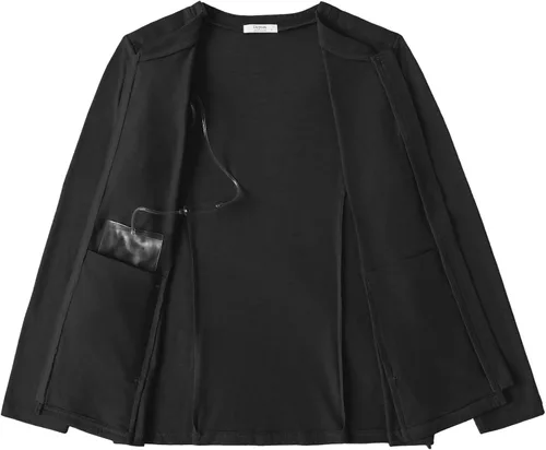 Miniatura 9 de Deyeek Camisas de mastectomía con bolsillos de drenaje, para después de la cirugía de hombro, tops para mujer de quimioterapia de manga larga