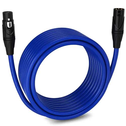 Miniatura 112 de LyxPro Cable de micrófono XLR hembra a macho de ángulo recto de 3 pines de 1.5 pies para altavoces amplificados, interfaz de audio, rendimiento
