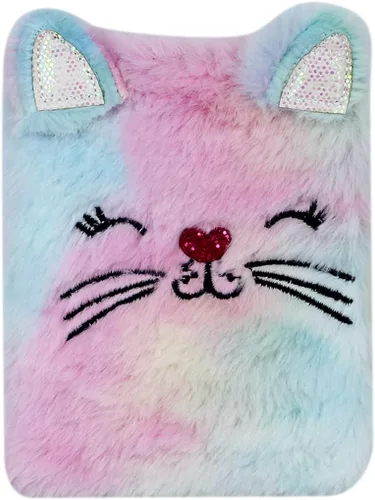Miniatura 9 de BOLLEY JOSS Lovely Animal Notebook Kids Plush Diary for Girls Women Teens Cute Cat Fuzzy Journal Writing Pad A6 Ruled 160 Pages