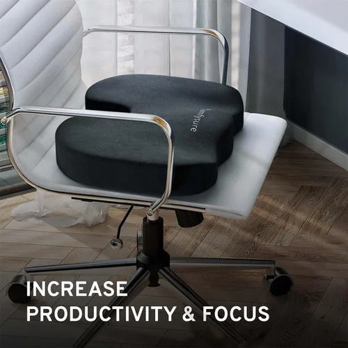 Miniatura 6 de Cojín de asiento de espuma viscoelástica, cojín para aliviar el dolor de coxis, almohada antideslizante para aliviar el dolor de ciática, para silla