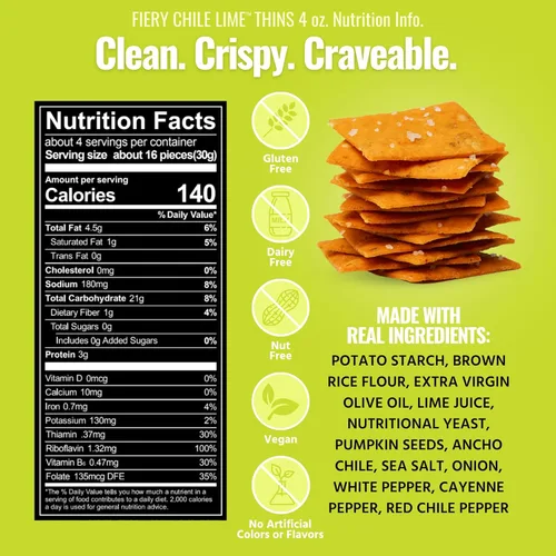 Miniatura 3 de Every Body Eat Galletas sin gluten, lima chilena ardiente – Snacks picantes, galletas veganas, sin lácteos, sin aceite de semillas (paquete de 2)