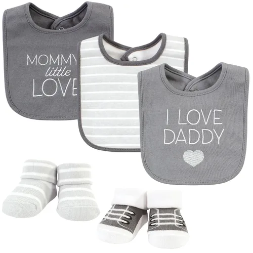 Miniatura 33 de Hudson Baby Conjunto de babero y calcetines unisex de algodón para bebé, Tamaño único Chica Calabaza