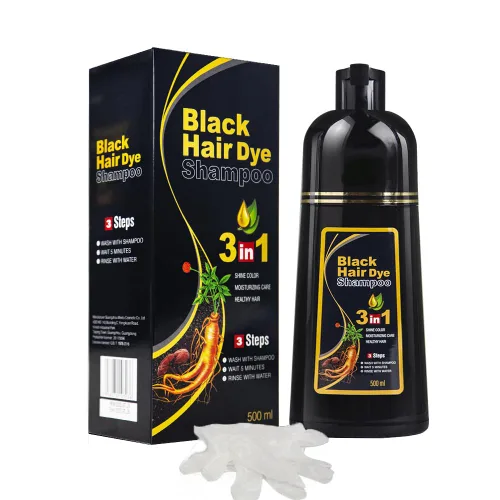WIZOLA Champú de tinte de cabello negro herbario, champú 3 en 1 para cabello negro para cubrir cabello blanco gris, champú y acondicionador