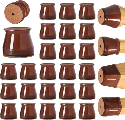 Miniatura 7 de Ansible 36 Pack Protectores de Patas de Silla para Pisos de Madera Dura, Fundas de Silicona y Fieltro, Almohadillas, Tapas, Protegen los Pies