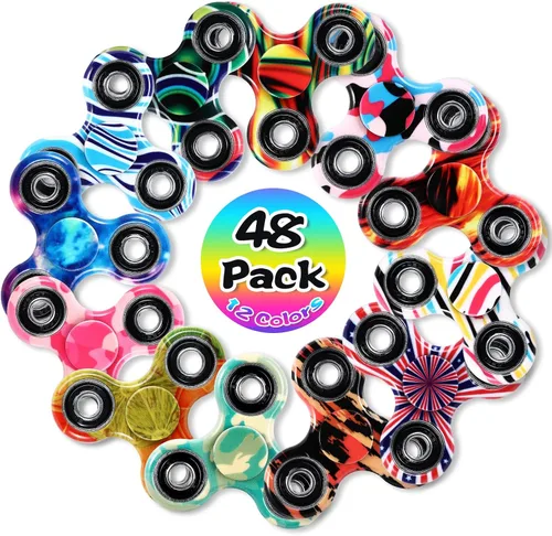 Miniatura 2 de SCIONE Paquete de 48 juguetes giratorios para aliviar la ansiedad y el estrés, regalos de fiesta para niños y adultos, relleno de calcetines