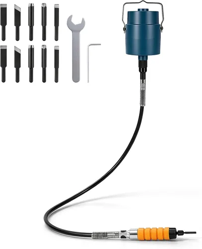 Miniatura 8 de YUCHENGTECH Herramienta eléctrica de tallado de cincel, cincel eléctrico para tallar madera, kit de máquina de eje flexible para colgar con 5