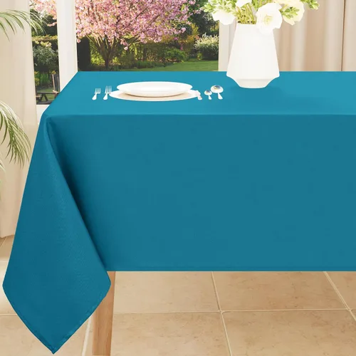 Miniatura 12 de Smiry Mantel rectangular de poliéster impermeable antiarañazos, mantel decorativo de tela lavable para comedor, bufé, fiestas y exteriores, 60 x 84