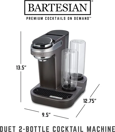 Miniatura 9 de Bartesian Máquina de cóctel dueto y fabricante de margarita, mezclador de bebidas mixólogo compacto para el hogar con 2 botellas de alcohol