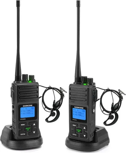 Miniatura 10 de SAMCOM Walkie Talkies Radios recargables de dos vías de largo alcance con auriculares, radios de 2 vías SAMCOM UHF transceptor portátil Walky Talky