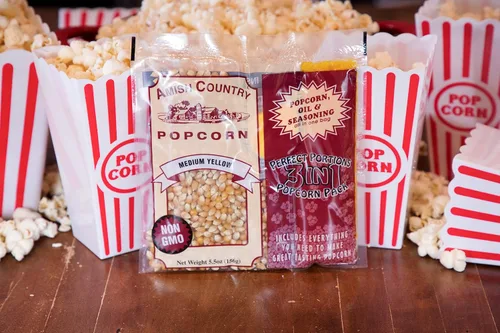 Miniatura 5 de Amish Country Popcorn Paquetes de palomitas de maíz de grano amarillo medio todo en uno, medidos previamente para máquinas de palomitas de maíz e