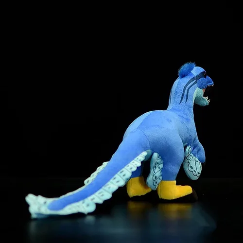 Miniatura 5 de Peluche de dinosaurio microraptor de simulación – Peluche de dinosaurio azul de 18 pulgadas Utahraptor tiranosaurio, figuras de peluche suaves