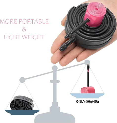 Miniatura 3 de Paquete de 2 tubos interiores Ridenow de TPU ultraligeros 700 x 18-32c/32-47c con válvulas Presta de 1.772 in/2.559 in/3.346 in para bicicleta