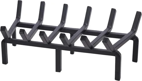 Parrilla de Fuego de Acero Sólido Resistente - Soporte para Troncos de Madera de 20 Pulgadas para Hogar Interior, Fogata al Aire Libre y Chimenea