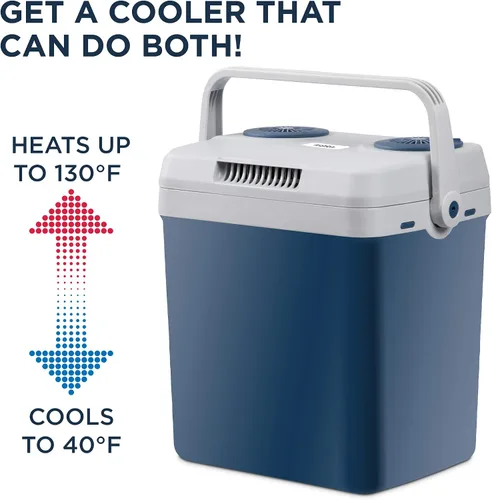 Miniatura 3 de Ivation Enfriador y calentador eléctrico con asa Refrigerador termoeléctrico portátil de 27 cuartos (25 L) para vehículos y camiones Cable