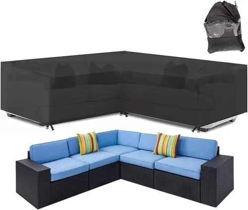 Miniatura 9 de Funda de sofá seccional para muebles de patio, resistente a la intemperie, resistente a la intemperie, 420D, Oxford, para exteriores, en forma de L