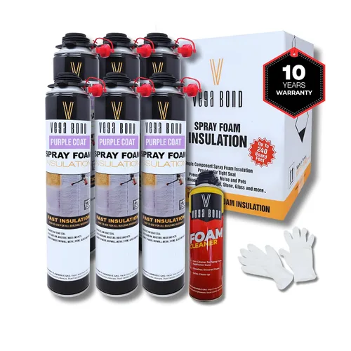 Miniatura 12 de Vega Bond SF001 paquete con pistola, un solo componente premium, autoexpandible, espuma en aerosol de aislamiento de celdas cerradas Purplecoat, 29