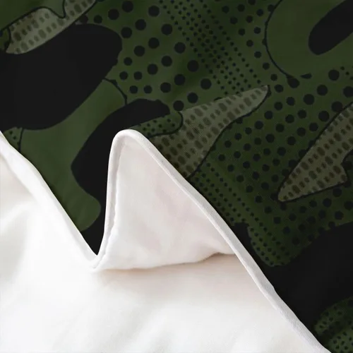 Miniatura 5 de jejeloiu Funda de edredón de camuflaje 100% algodón, tamaño individual, ropa de cama de camuflaje, juego de funda de edredón de algodón