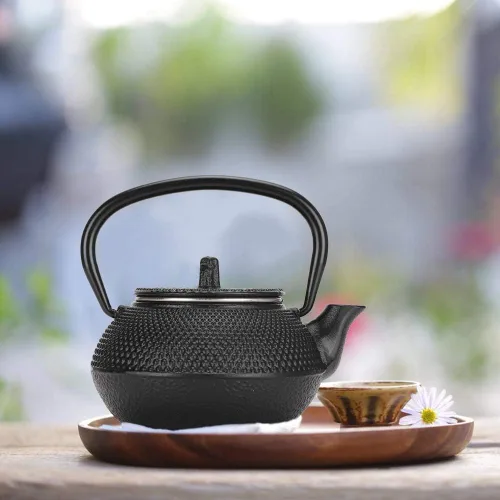 Miniatura 8 de Tetera de hierro fundido 0.3L para uso doméstico con colador, caldera de té de estilo japonés para té de hojas sueltas, tetera pequeña para casa