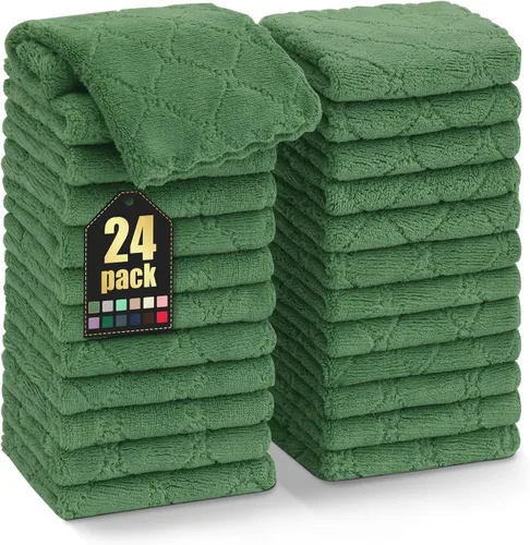 Miniatura 70 de Homaxy - Paquete de 12 trapos de cocina (10 x 10 pulgadas, morado), de terciopelo coral, supersuaves y absorbentes, de secado rápido, paño