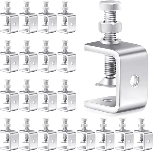 Lounsweer 40 abrazaderas C de acero inoxidable resistentes de 1 3/16 pulgadas con apertura de mandíbula ancha estable, abrazaderas de tornillo