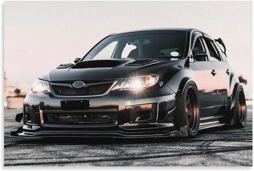 Fbroceh Jdm - Póster de auto negro Wrx Sti Aesthetics, póster artístico y arte de pared, póster moderno para decoración de dormitorio familiar, 12 x