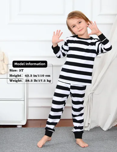 Miniatura 2 de A&J DESIGN Conjuntos de pijama de 2 piezas 100% algodón para niños pequeños y niños