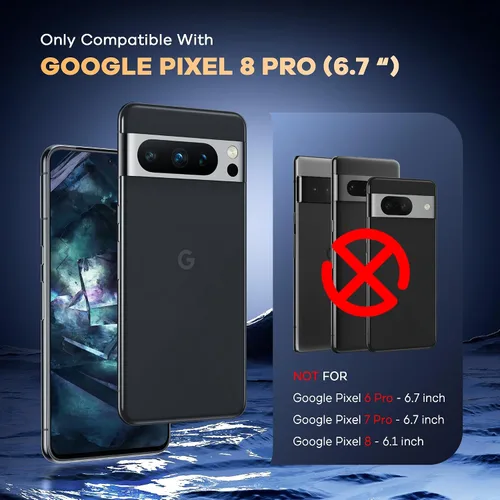 Miniatura 2 de FANGTIAN - Protector de pantalla para Google Pixel 8 Pro (no de vidrio), protector de pantalla para Pixel 8 Pro [compatible con huellas dactilares]