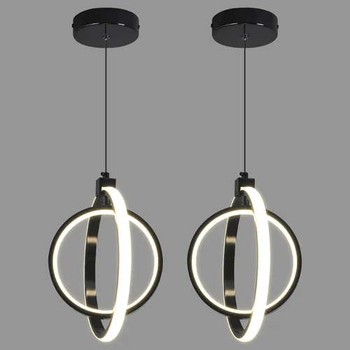Miniatura 26 de Lámpara LED moderna con anillo dorado, lámpara colgante de 4000 K, regulable en altura ajustable, iluminación colgante para comedor, cocina, isla