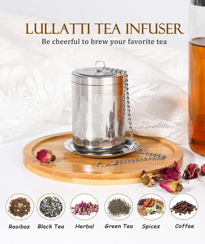 Miniatura 5 de Infusor de Té Grande para Té Suelto (1 Paquete), Colador de Bola de Té de Acero Inoxidable 304, Infusor de Té de Malla Extra Fina para Preparar Todo
