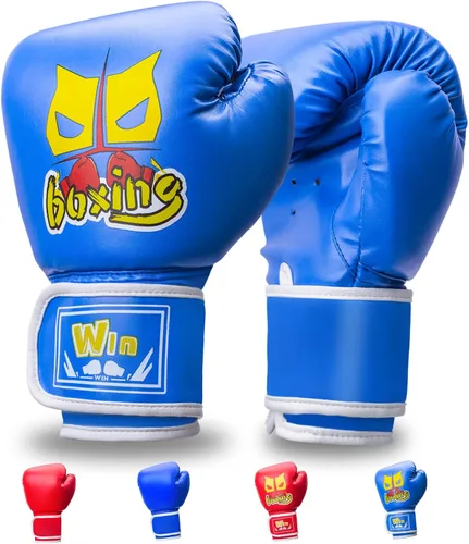 Guantes de boxeo para niños de 6 onzas para niños y niñas de 6 a 12 años, guantes de entrenamiento para jóvenes y niños pequeños, saco de boxeo,