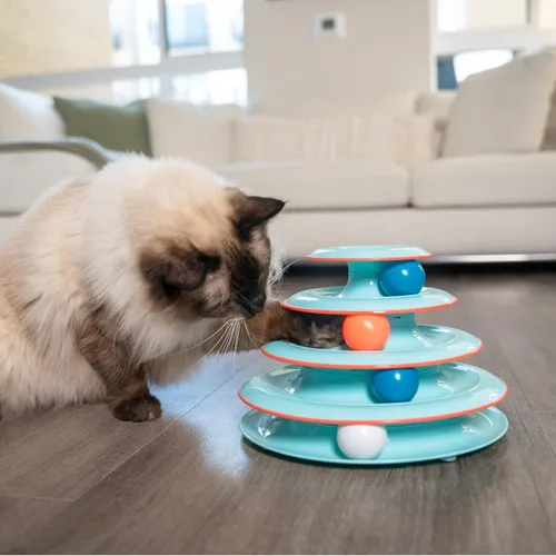Miniatura 8 de Petstages - Juguete interactivo para gatos Chase Meowtain de 4 niveles